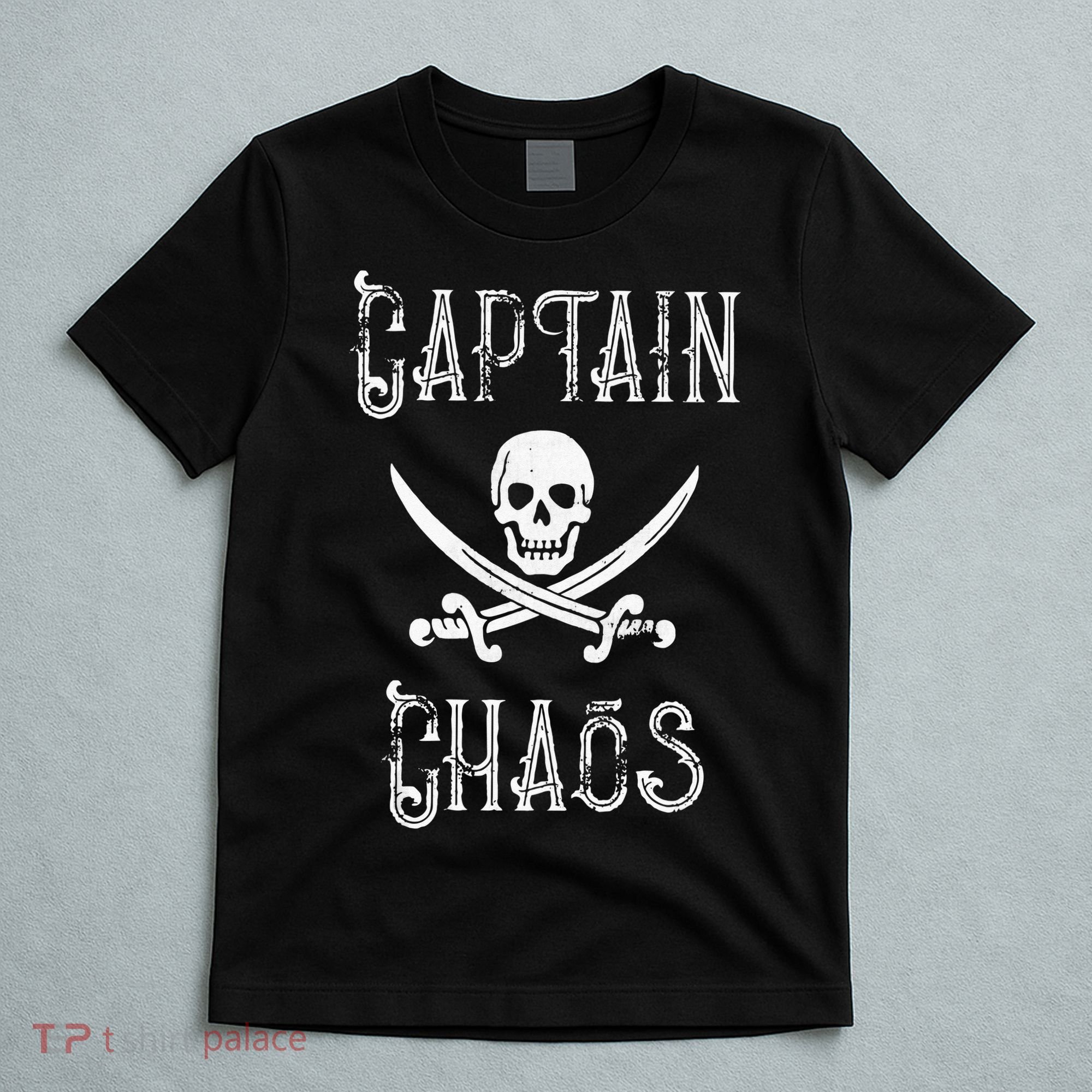 Funny Captain Chaos Retro Pirate Pontoon Boating T-Shirt