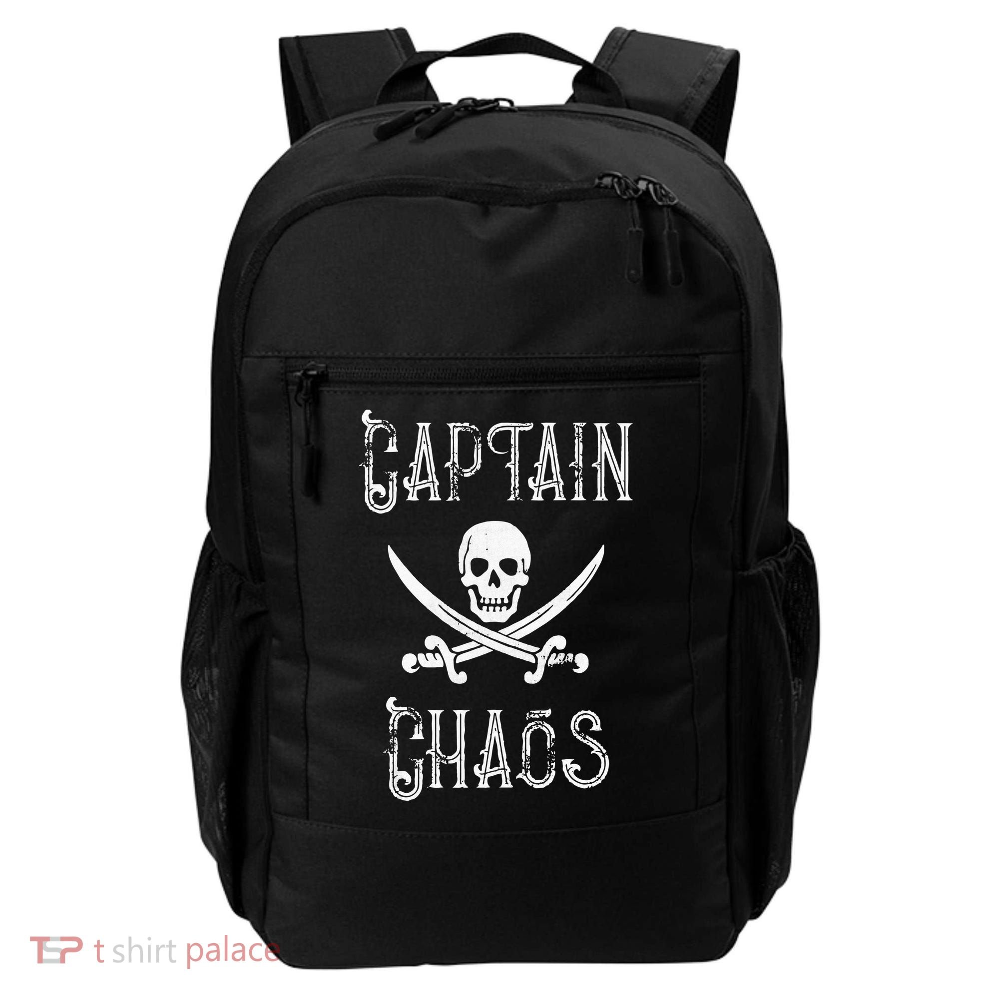 Funny Captain Chaos Retro Pirate Pontoon Boating Backpack