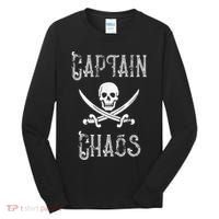 Funny Captain Chaos Retro Pirate Pontoon Boating Tall Long Sleeve Shirt thumb 0