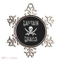 Funny Captain Chaos Retro Pirate Pontoon Boating Ornament thumb 0