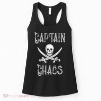 Funny Captain Chaos Retro Pirate Pontoon Boating Women's Tank Top thumb 0