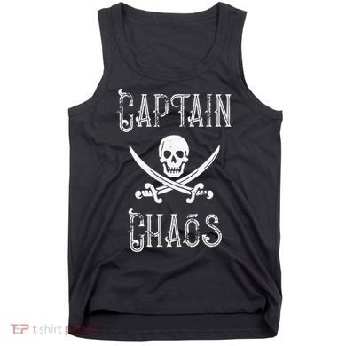 Funny Captain Chaos Retro Pirate Pontoon Boating Tank Top