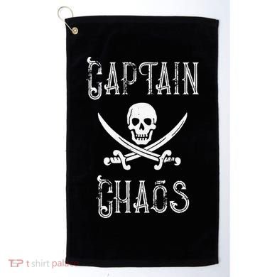 Funny Captain Chaos Retro Pirate Pontoon Boating Golf Towel