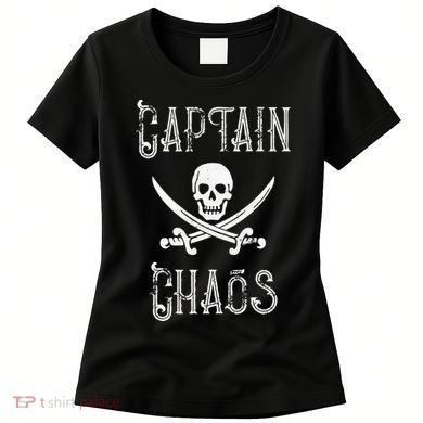 Funny Captain Chaos Retro Pirate Pontoon Boating Women's T-Shirt