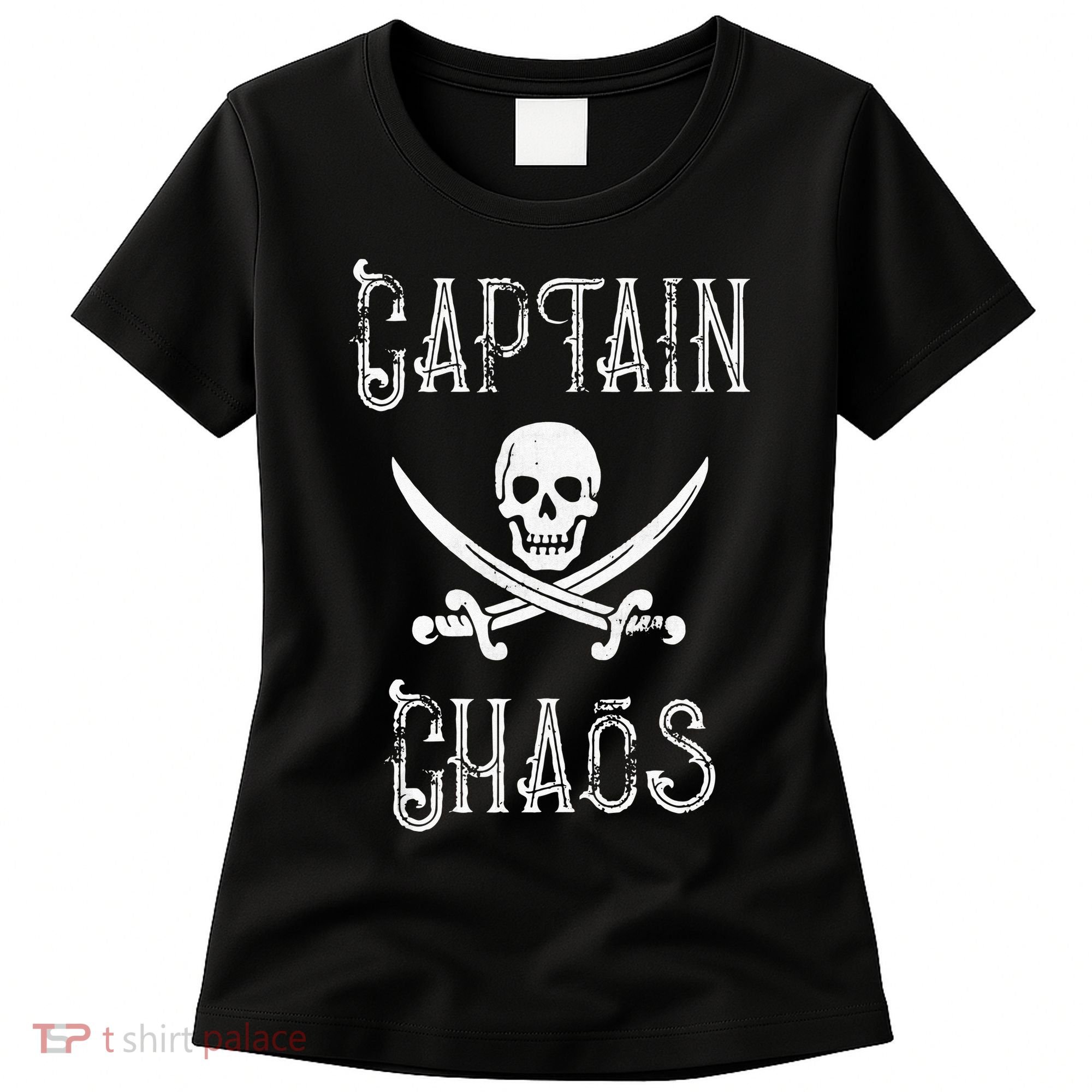 Funny Captain Chaos Retro Pirate Pontoon Boating Women's T-Shirt