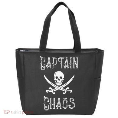 Funny Captain Chaos Retro Pirate Pontoon Boating Tote Bag