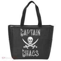 Funny Captain Chaos Retro Pirate Pontoon Boating Tote Bag thumb 0