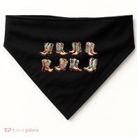 Floral Cowboy Cowgirl Boots USA-Made Doggie Bandana thumb 0