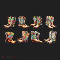 Floral Cowboy Cowgirl Boots Tumbler thumb 3