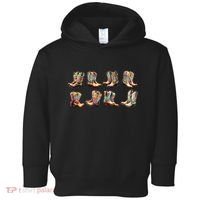 Floral Cowboy Cowgirl Boots Toddler Hoodie thumb 0