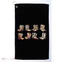 Floral Cowboy Cowgirl Boots Golf Towel thumb 0