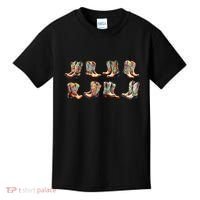Floral Cowboy Cowgirl Boots Kids T-Shirt thumb 0