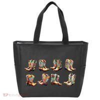 Floral Cowboy Cowgirl Boots Tote Bag thumb 0