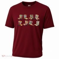 Floral Cowboy Cowgirl Boots Cooling Performance Crew T-Shirt thumb 0