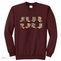 Floral Cowboy Cowgirl Boots Sweatshirt thumb 0
