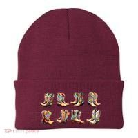 Floral Cowboy Cowgirl Boots Beanie thumb 0