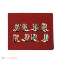 Floral Cowboy Cowgirl Boots Mousepad thumb 0