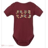 Floral Cowboy Cowgirl Boots Baby Bodysuit thumb 0