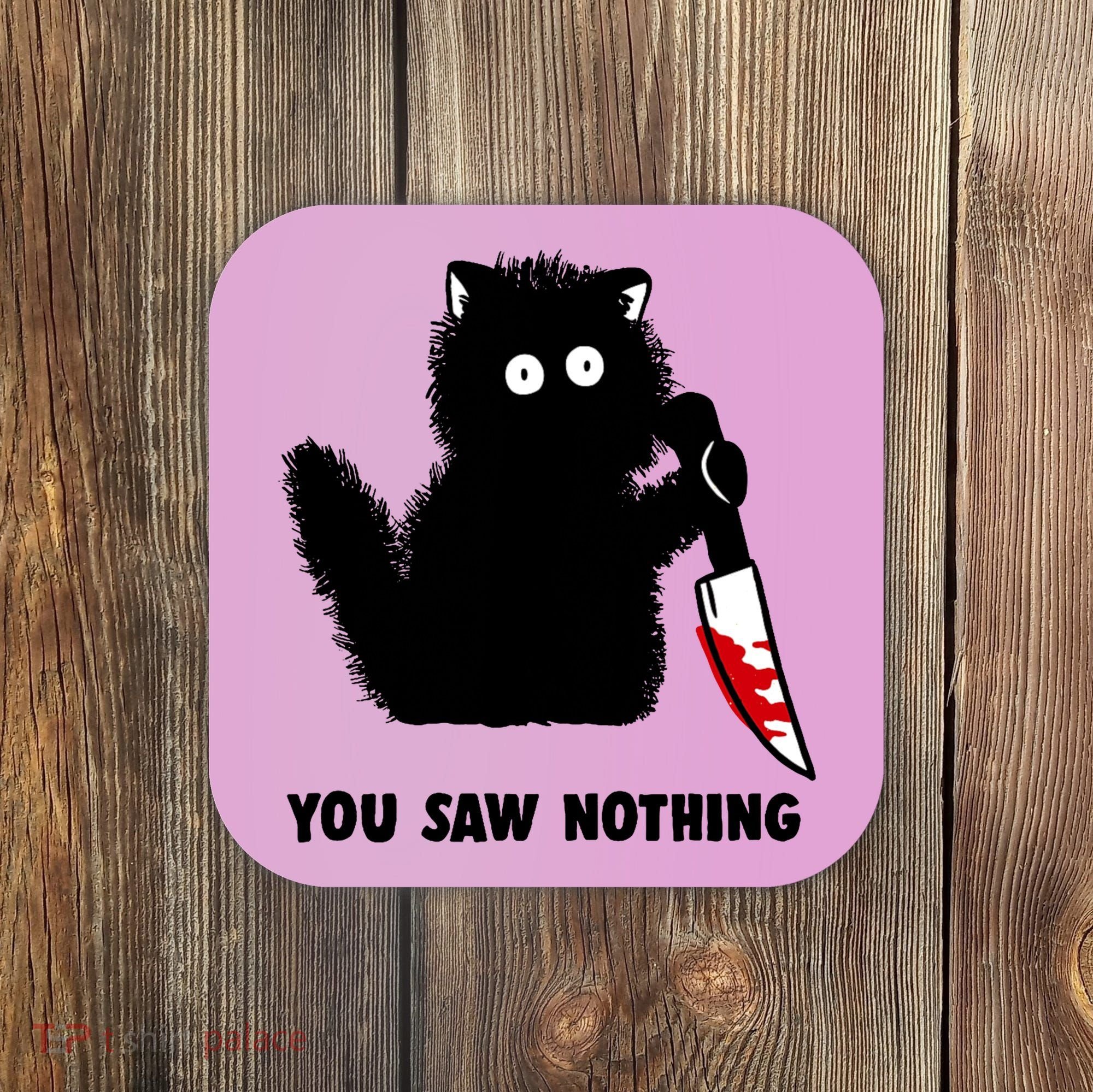 Funny Cat Cat Lovers You Saw Nothing Coaster