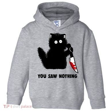 Funny Cat Cat Lovers You Saw Nothing Toddler Hoodie