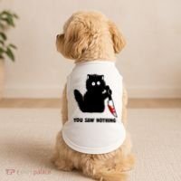 Funny Cat Cat Lovers You Saw Nothing Doggie Tank thumb 2
