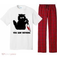 Funny Cat Cat Lovers You Saw Nothing Pajama Set thumb 0