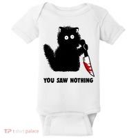Funny Cat Cat Lovers You Saw Nothing Baby Bodysuit thumb 0