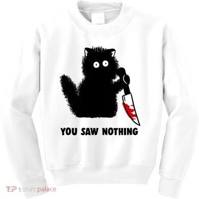 Funny Cat Cat Lovers You Saw Nothing Kids Sweatshirt