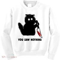 Funny Cat Cat Lovers You Saw Nothing Kids Sweatshirt thumb 0