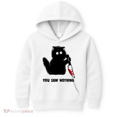 Funny Cat Cat Lovers You Saw Nothing Kids Hoodie