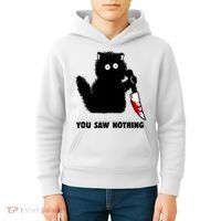 Funny Cat Cat Lovers You Saw Nothing Kids Hoodie thumb 4
