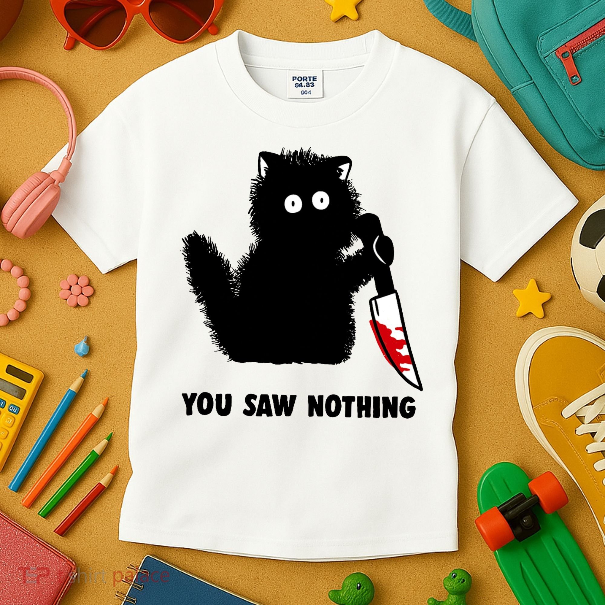 Funny Cat Cat Lovers You Saw Nothing Kids T-Shirt