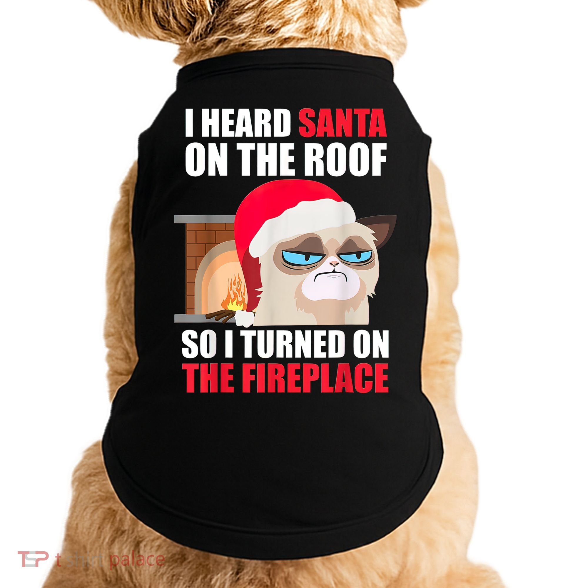 Funny Christmas Cat Hates Santa Grumpy Annoyed Cats Doggie Tank