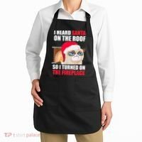 Funny Christmas Cat Hates Santa Grumpy Annoyed Cats Apron thumb 2