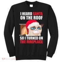 Funny Christmas Cat Hates Santa Grumpy Annoyed Cats Sweatshirt thumb 0