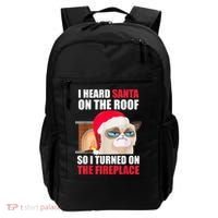 Funny Christmas Cat Hates Santa Grumpy Annoyed Cats Backpack thumb 0