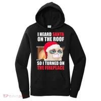 Funny Christmas Cat Hates Santa Grumpy Annoyed Cats Women's Hoodie thumb 0