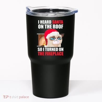Funny Christmas Cat Hates Santa Grumpy Annoyed Cats Tumbler