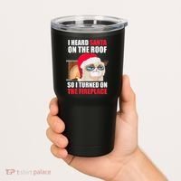 Funny Christmas Cat Hates Santa Grumpy Annoyed Cats Tumbler thumb 2