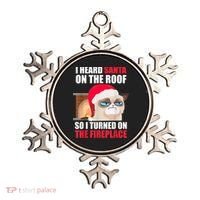Funny Christmas Cat Hates Santa Grumpy Annoyed Cats Ornament thumb 0