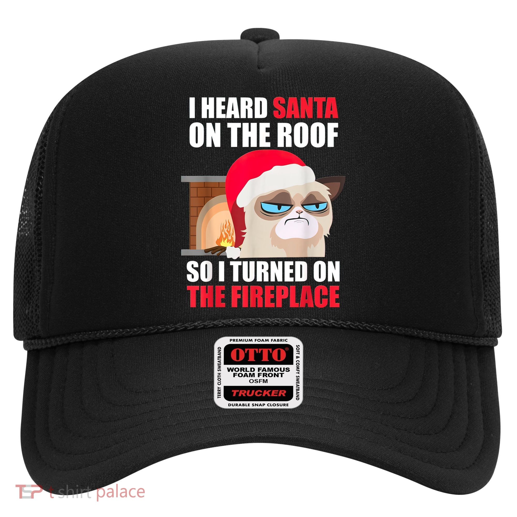 Funny Christmas Cat Hates Santa Grumpy Annoyed Cats Hat