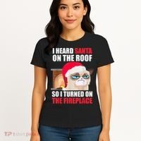 Funny Christmas Cat Hates Santa Grumpy Annoyed Cats Women's T-Shirt thumb 4