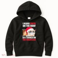 Funny Christmas Cat Hates Santa Grumpy Annoyed Cats Kids Hoodie thumb 0