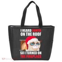 Funny Christmas Cat Hates Santa Grumpy Annoyed Cats Tote Bag thumb 0
