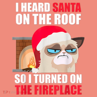 Funny Christmas Cat Hates Santa Grumpy Annoyed Cats T-Shirt thumb 2
