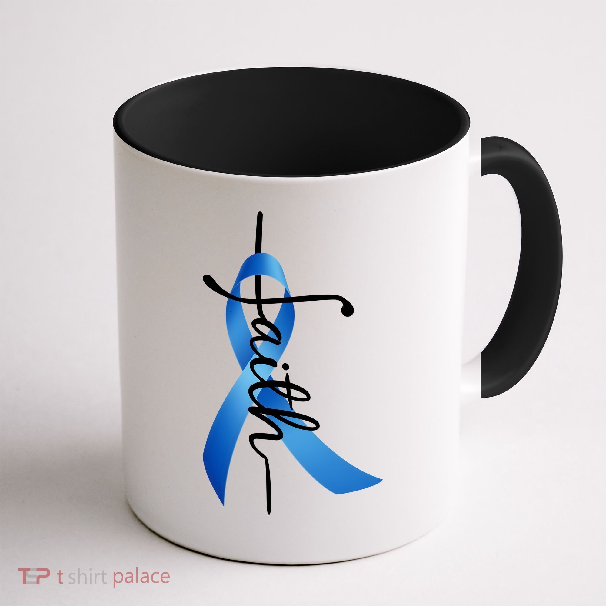 Faith Colon Cancer Cross Ribbon Coffee Mug