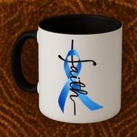 Faith Colon Cancer Cross Ribbon Coffee Mug thumb 2