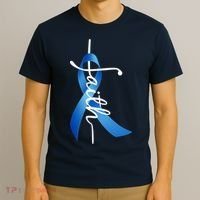 Faith Colon Cancer Cross Ribbon T-Shirt thumb 3