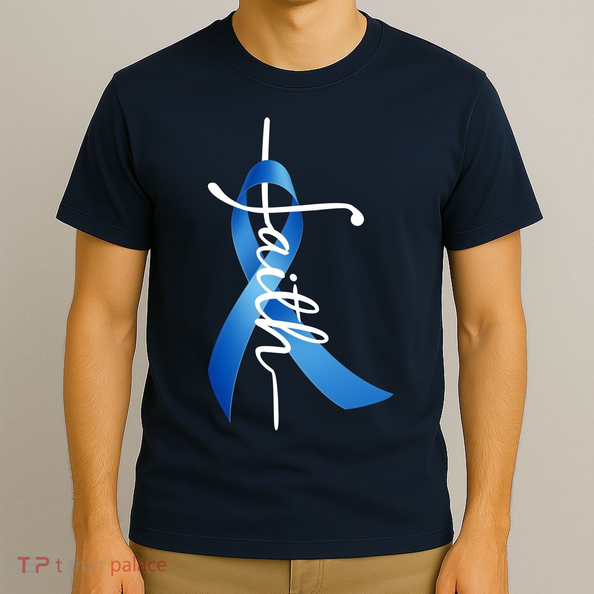 Faith Colon Cancer Cross Ribbon T-Shirt