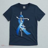 Faith Colon Cancer Cross Ribbon T-Shirt thumb 5